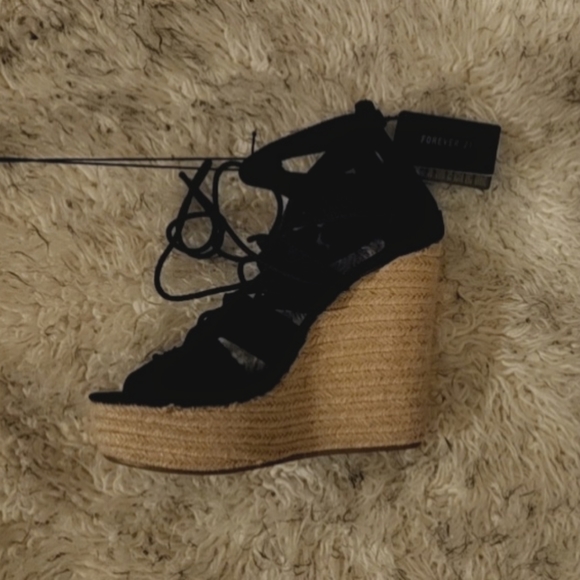 Forever 21 Lace Up Wedges - Picture 3 of 4